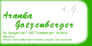 aranka gotzemberger business card